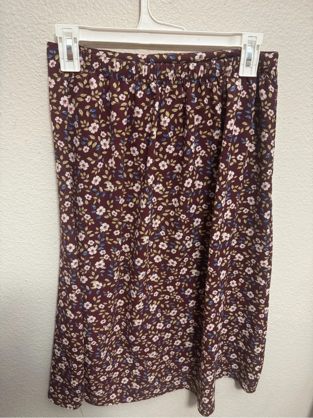 Floral Button-Front Midi Skirt — Purple Floral Print